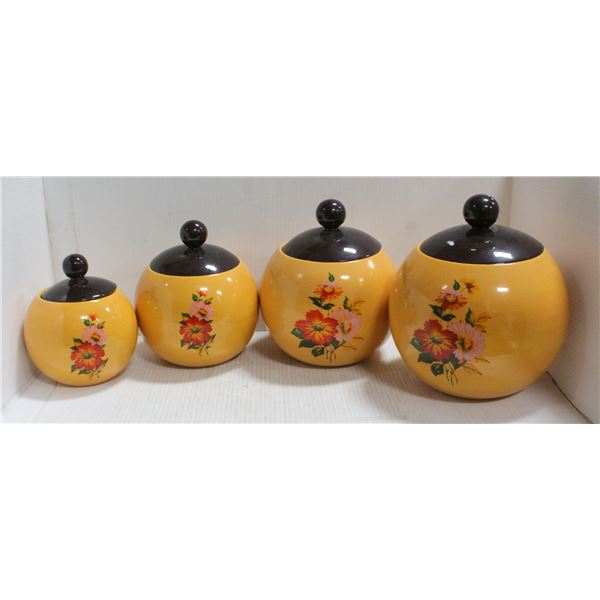 1978 ARNELS POTTERY - KITCHEN CANISTER SET 0F 4