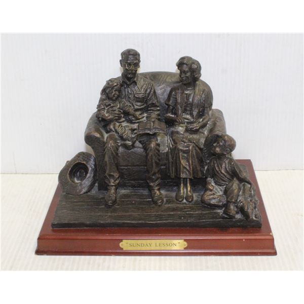 SUNDAY LESSONS 9 X 10 INCH BRASS STATUE