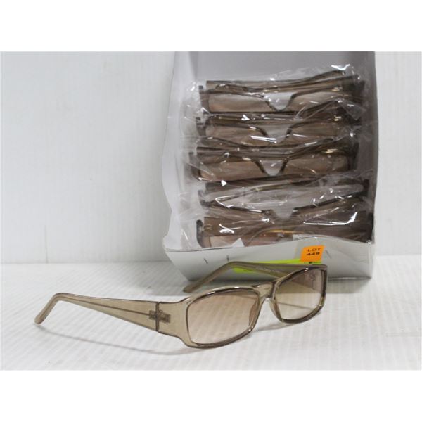 6 PAIRS OF BROWN MODERN SUNGLASSES