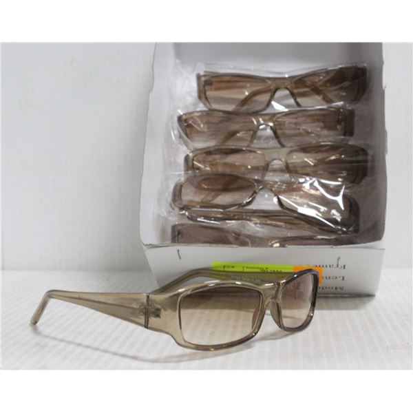 6 PAIRS OF BROWN MODERN SUNGLASSES