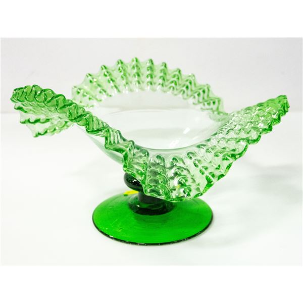 VINTAGE GREEN SERVING DISH