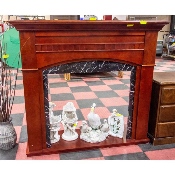 WOODEN FIREPLACE MANTEL ONLY - NO FIREPLACE