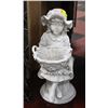 GIRL WITH BASKET OUTDOOR ORNAMENT H-19.5"