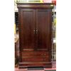 Image 1 : 6FT WOOD TV ARMOIRE WITH 2 DRAWERS
