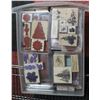 BOX OF ASSORTED RUBBER CRAFTING STAMPS