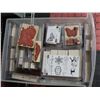 BOX OF ASSORTED RUBBER CRAFTING STAMPS