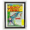 VINTAGE SUPERMAN ACTION COMIC IN FRAME