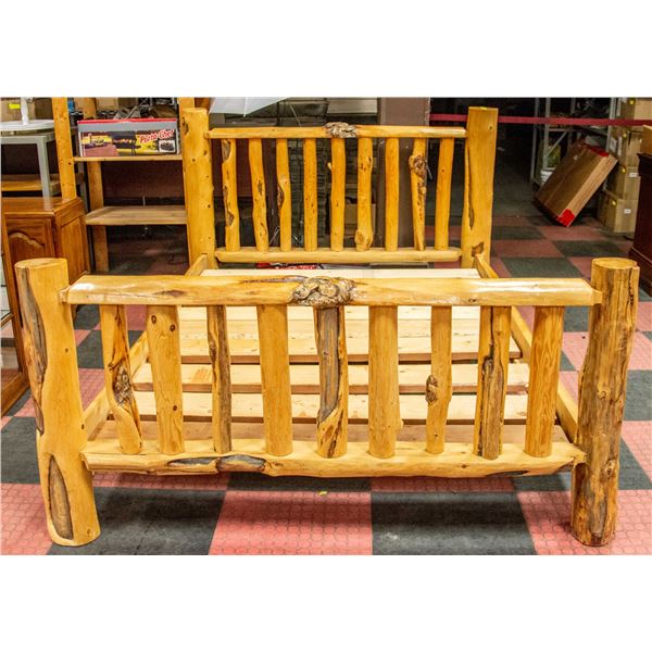 QUEEN SIZE GENUINE LOG BED