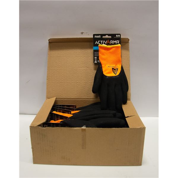 BOX OF 6 ANSELL SIZE 8 COLD WEATHER HI-VIZ WORK