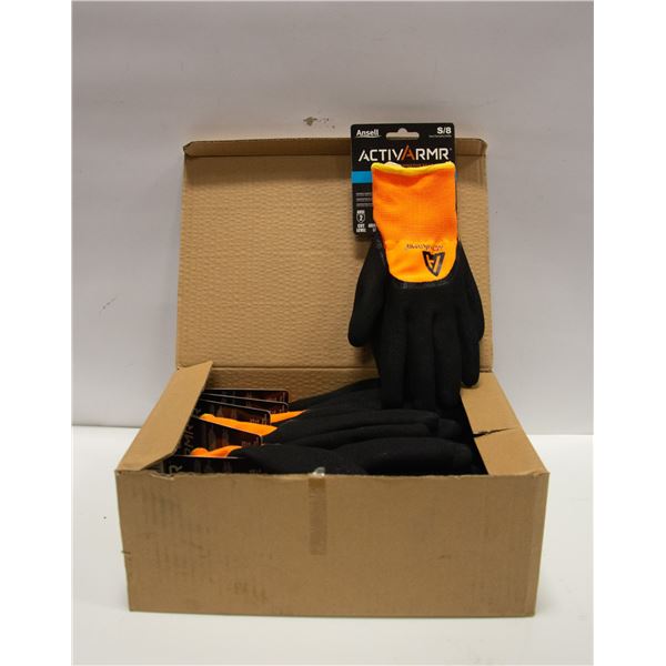 BOX OF 6 ANSELL SIZE 8 COLD WEATHER HI-VIZ WORK