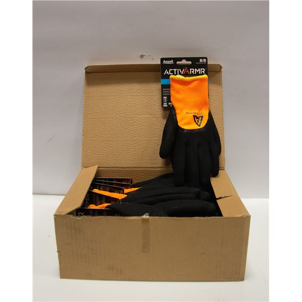 BOX OF 6 ANSELL SIZE 8 COLD WEATHER HI-VIZ WORK