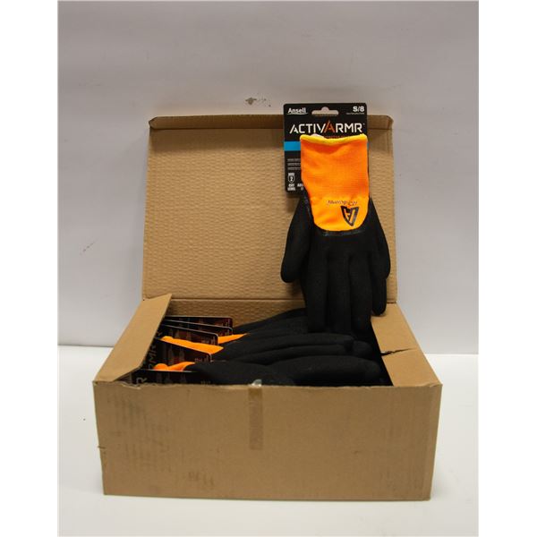 BOX OF 6 ANSELL SIZE 8 COLD WEATHER HI-VIZ WORK