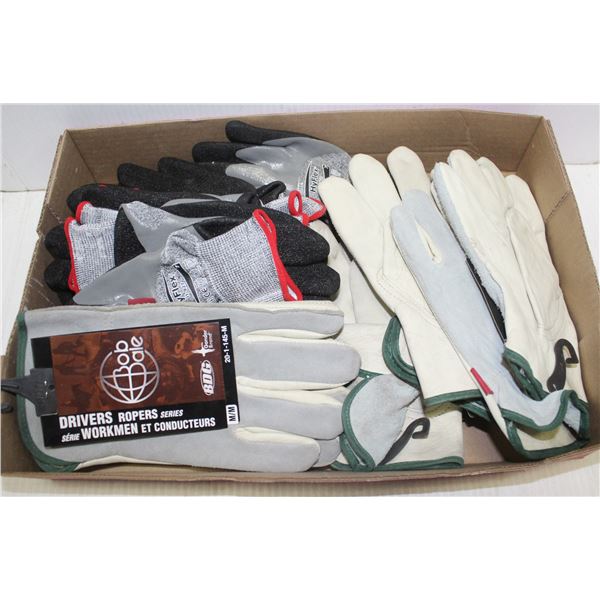 FLAT OF VARIOUS BDG & ANSELL WORK GLOVES