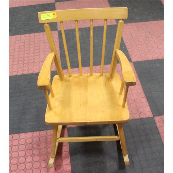 CHILDRENS WOODEN ROCKER