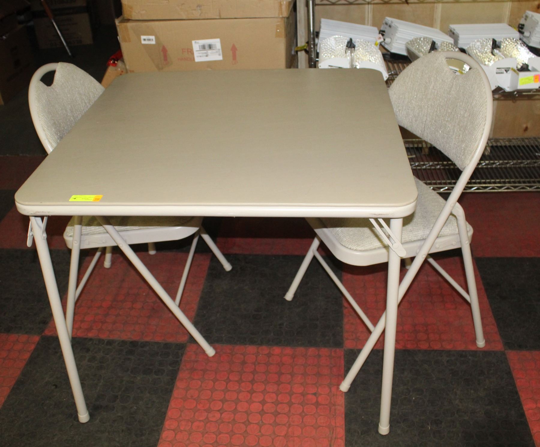 COSTCO CARD TABLE AND TWO CHAIRS