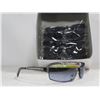 6 PAIRS OF BLACK WITH BLUE LENS SUNGLASSES