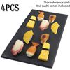 4 PCS SUSHI PLATE SET IN SLATE FLAT RECTANGLE TRAY