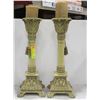 Image 1 : PAIR OF CLAWFOOT CANDLE HOLDERS H-17"