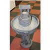 2 PC HEAVY BIRD BATH WISHING WELL WATER FOUNTAIN