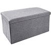 Image 1 : NEW GREY STORAGE OTTOMAN BENCH, 19 X 12 X 12"