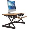 Image 1 : NEW ROCELCO 32" SIT-STAND DESK RISER, TEAK/BLACK