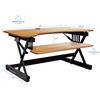 Image 3 : NEW ROCELCO 32" SIT-STAND DESK RISER, TEAK/BLACK