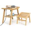 NEW BAMBOO SEAT WITH FOOTSTOOL