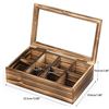 Image 1 : NEW WOOD GRAIN TEZ BOX WITH GLASS WINDOW TOP