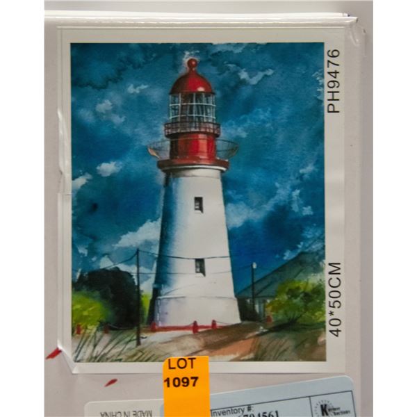 NEW DIY PAINT BY NUMBERS 50CM X 40CM LIGHTHOUSE