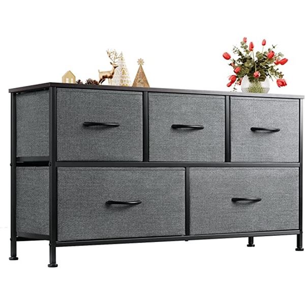 NEW WLIVE FABRIC 5 DRAWER-LOW STORAGE CABINET