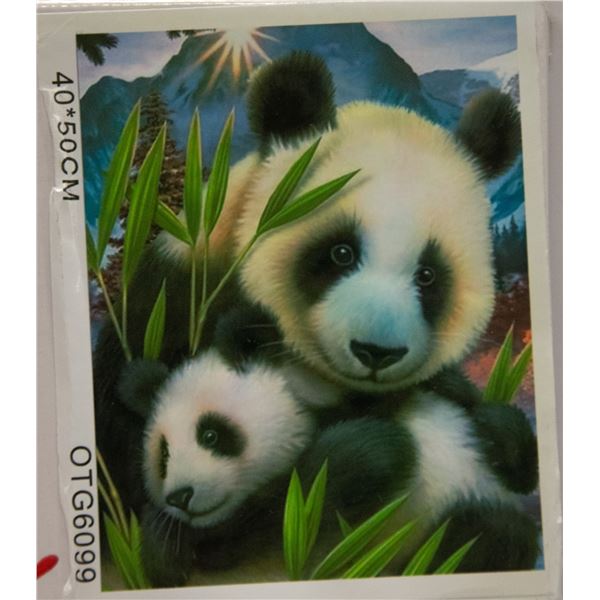 NEW DIY PAINT BY NUMBERS 50CM X 40CM PANDAS