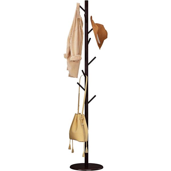 NEW FUNCTION HOME WOODEN COAT RACK ( COFFEE) COLOR