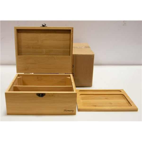 2 NEW BAMBOO BOXES