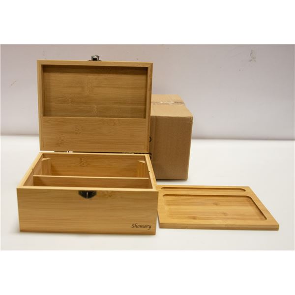 2 NEW BAMBOO BOXES