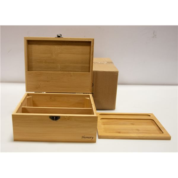 2 NEW BAMBOO BOXES