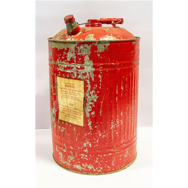 VINTAGE TEN GALLON GAS CAN - CLEAN