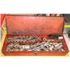 Image 1 : RED TOOL BOX WITH 3/4" DRIVE SOCKETS & WRENCHES