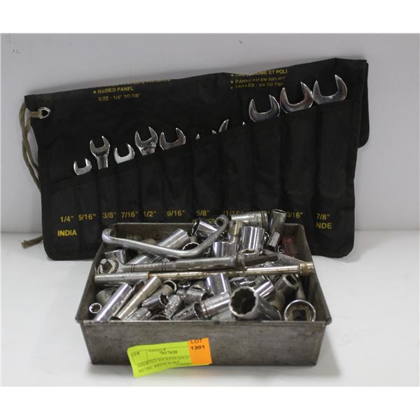 ASSORTED SOCKETS SOLD WITH METRIC WRENCH SET