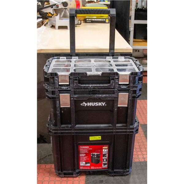 HUSKY CONNECT ROLLING 3 TIER TOOL CADDY ON WHEELS