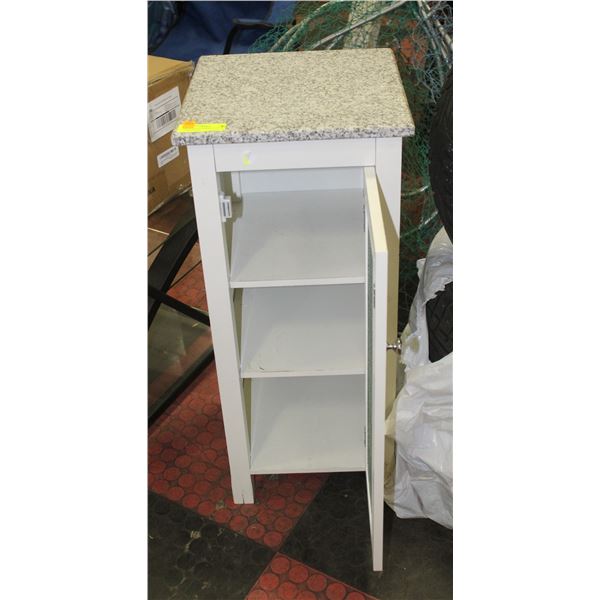 13" X 13" X 13" MARBLE TOP 3 TIER SHELF NEEDS