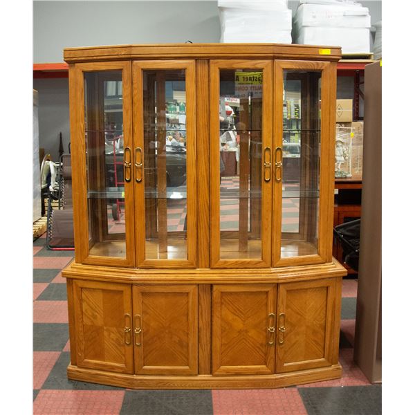 6' TALL OAK BUFFET AND HUTCH