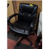 BLACK LEATHERETTE HYDRAULIC LIFT OFFICE CHAIR