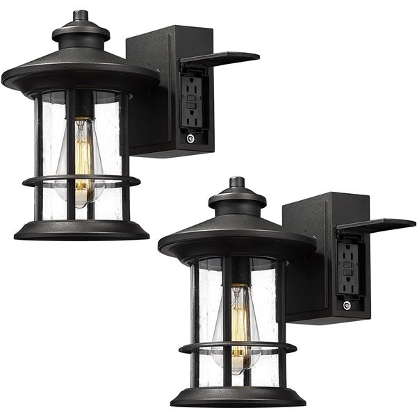 NEW REPACKED EMLIVIAR PAIR OF OUTDOOR WALL LIGHTS