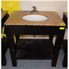 Image 1 : GRANITE COUNTER TOP SINK VANITY H-34" W-23.75"