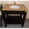 Image 1 : GRANITE COUNTER TOP SINK VANITY H-34" W-23.75"