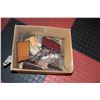 Image 1 : BOX OF LEATHER CRAFT SCRAPS AND STARTS