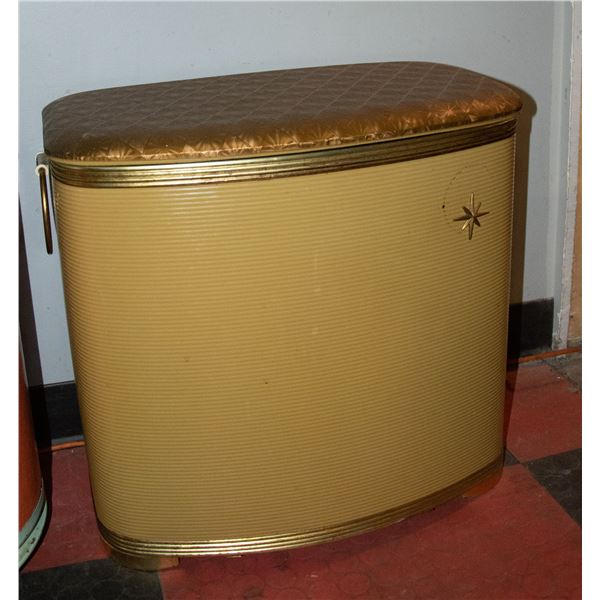 VINTAGE METAL LAUNDRY HAMPER