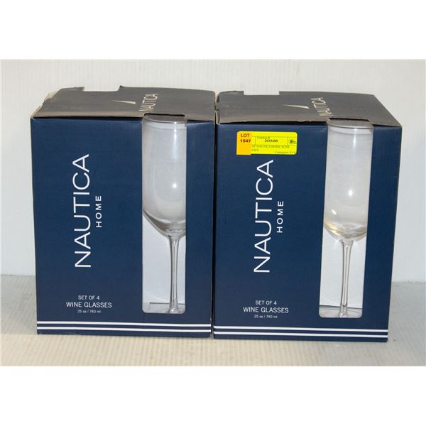 SET OF NAUTICA HOME WINE GLASSES