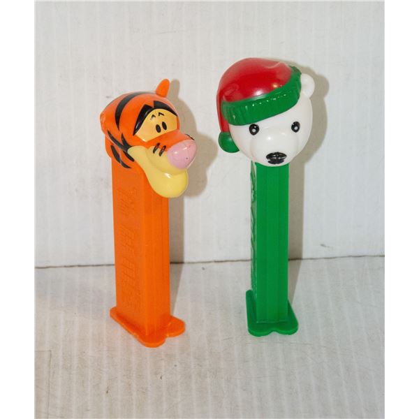 LOT OF 2 PEZ DISPENSER- TIGER, POLAR BEAR