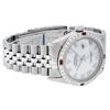 Image 4 : Rolex Mens Stainless Steel Silver MOP Roman 36MM Diamond & Ruby Datejust Wristwa